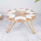 Wood and Resin Cake Stand in Brown and White Colour